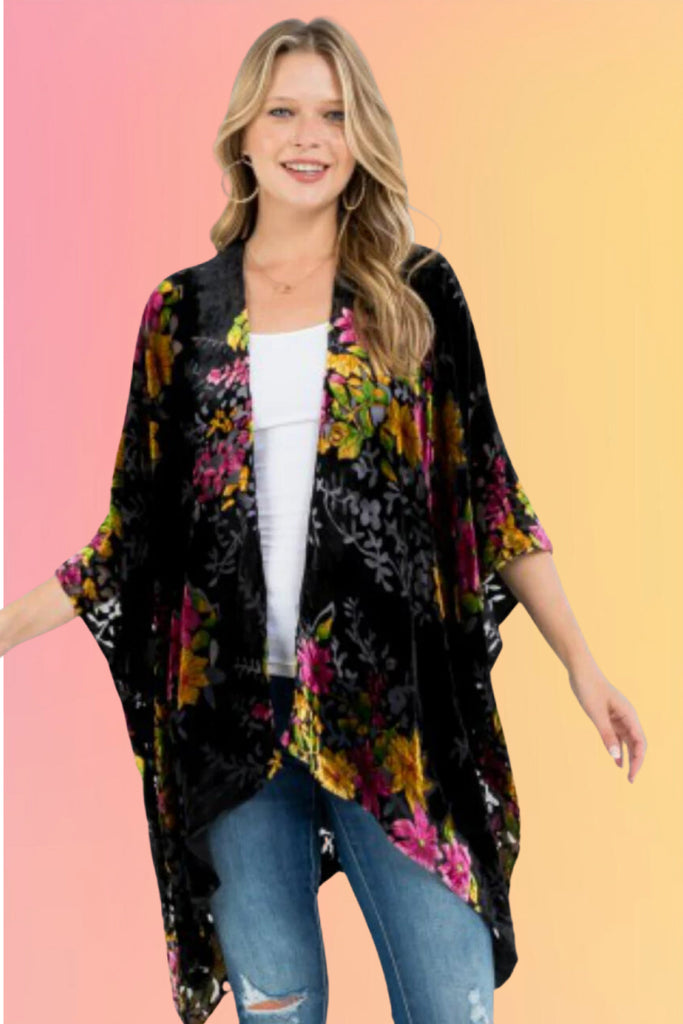 Magenta Magic Velvet Kimono