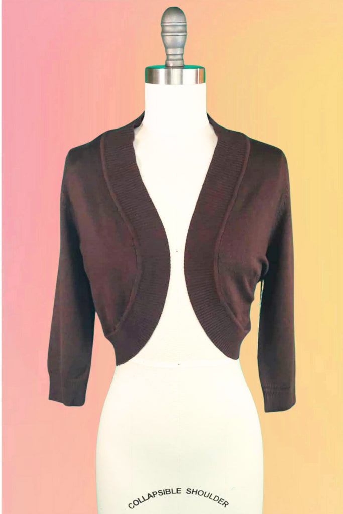 Classic Knit Bolero: Brown