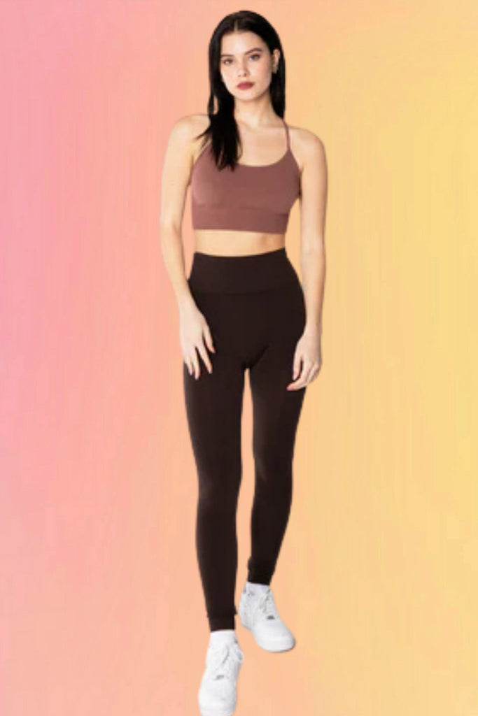 Hi-Waisted Bamboo Leggings: Brown