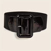 Patent Buckle Stretch Belt: Black