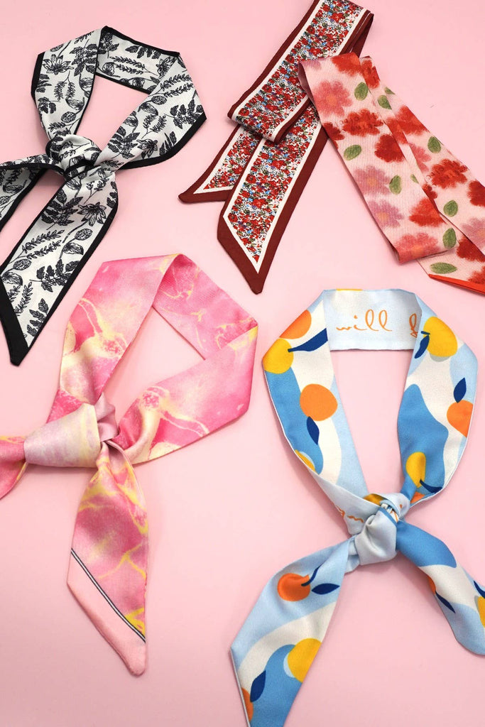 Silky Twilly Scarf: Soft Focus Floral
