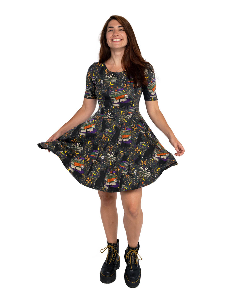 Books and Cats Fit and Flare Dress