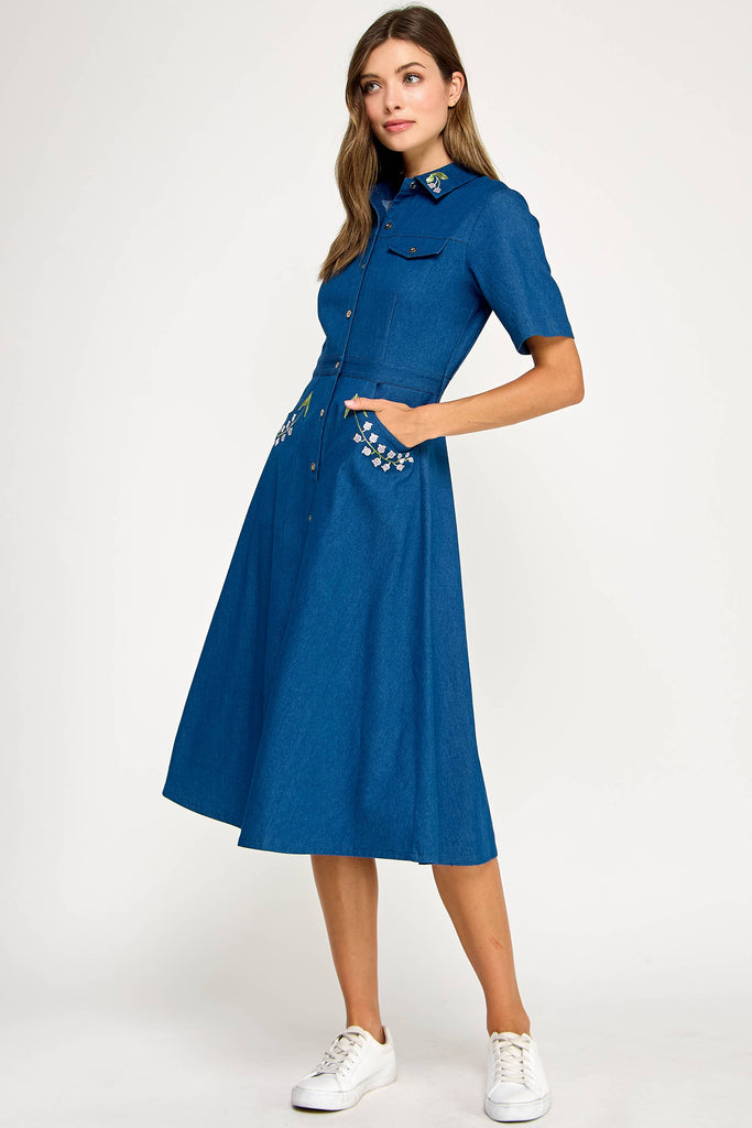 Denim Embroidered Dream Dress