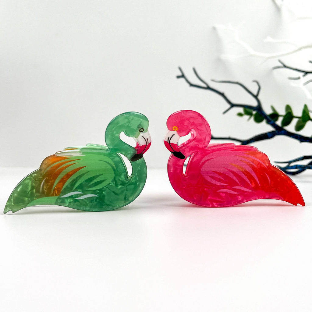 Green Flamingo Hair Claw