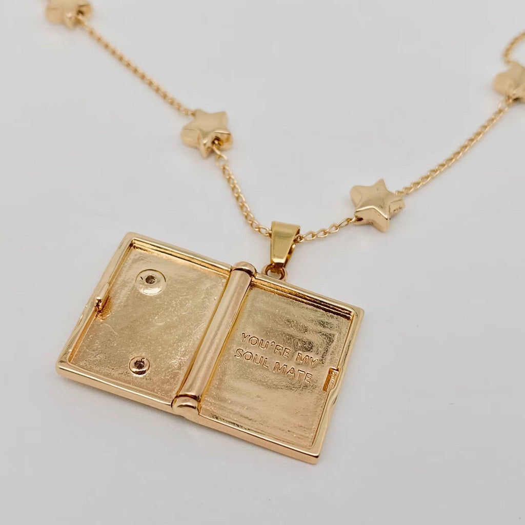 "You're My Soulmate" Star Moon Pendant Necklace