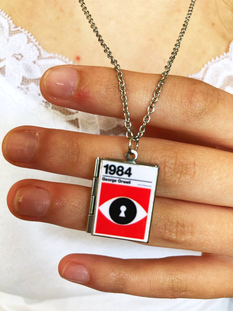 Book Locket Necklace - 1984: Stainless Steel
