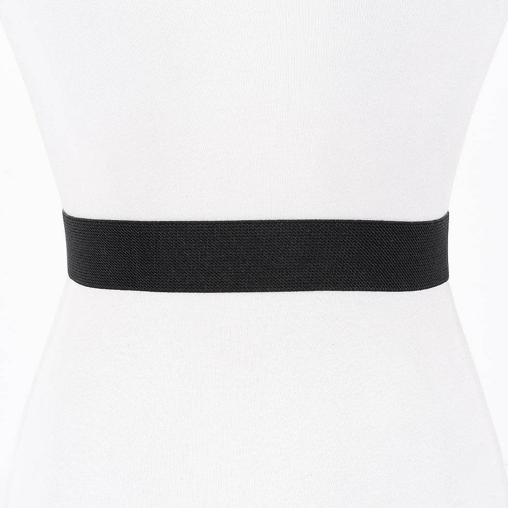Shell Buckle Stretch Belt: Black