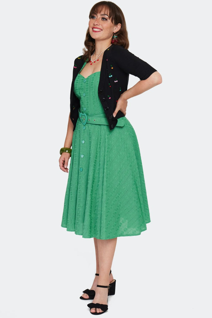 Rainbow Embroidered Cherries Cardigan