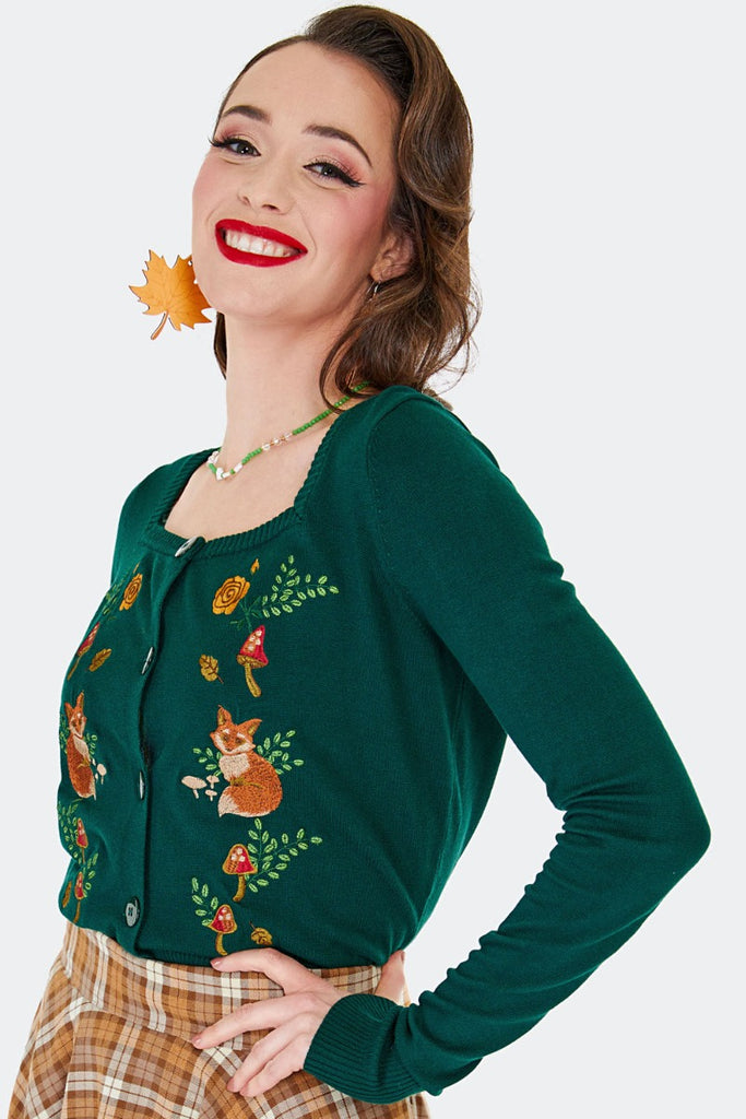 Fox And Mushrooms Cardigan