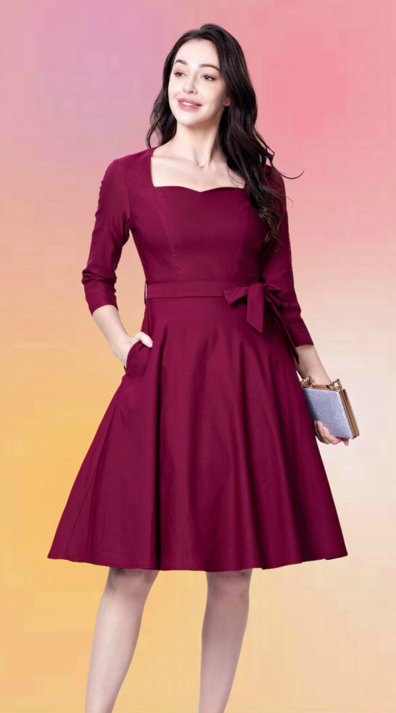 Sweet Cabernet Swing Dress