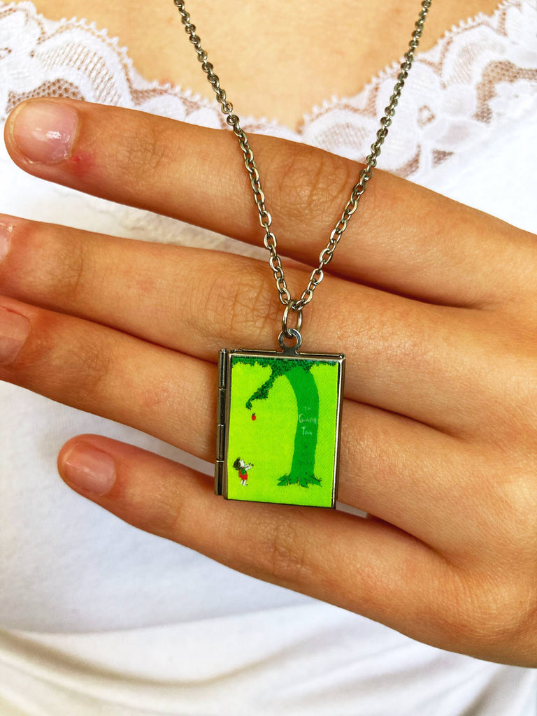 Book Locket Necklace - The Giving Tree: Stainless Steel