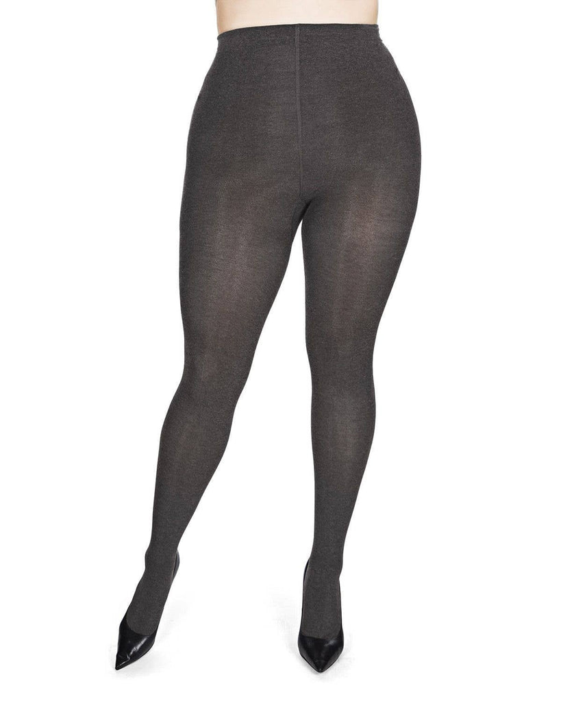 Brooklyn Sweater Tights: Brown Heather / L-XL