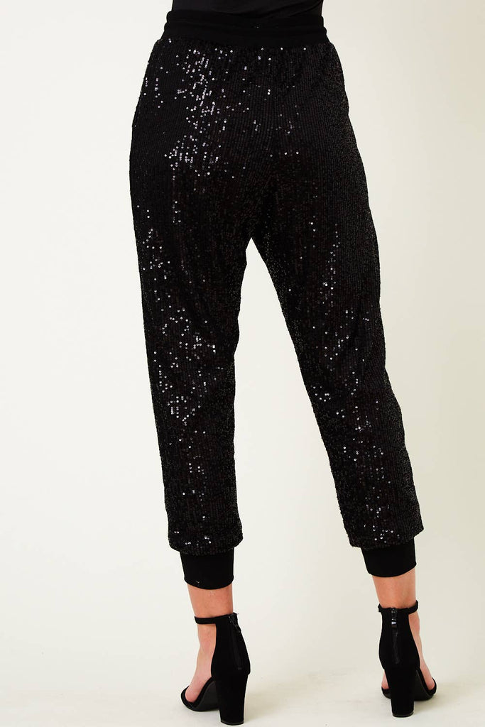 Black Sequin Jogging Pants
