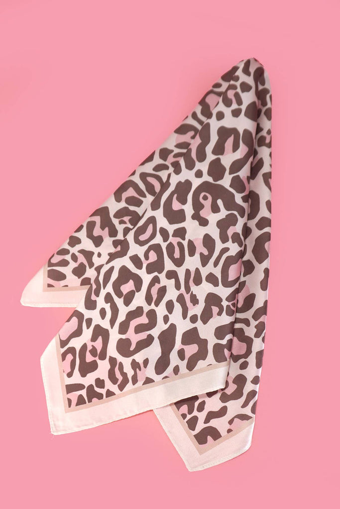 Pink Leopard Silky Scarf
