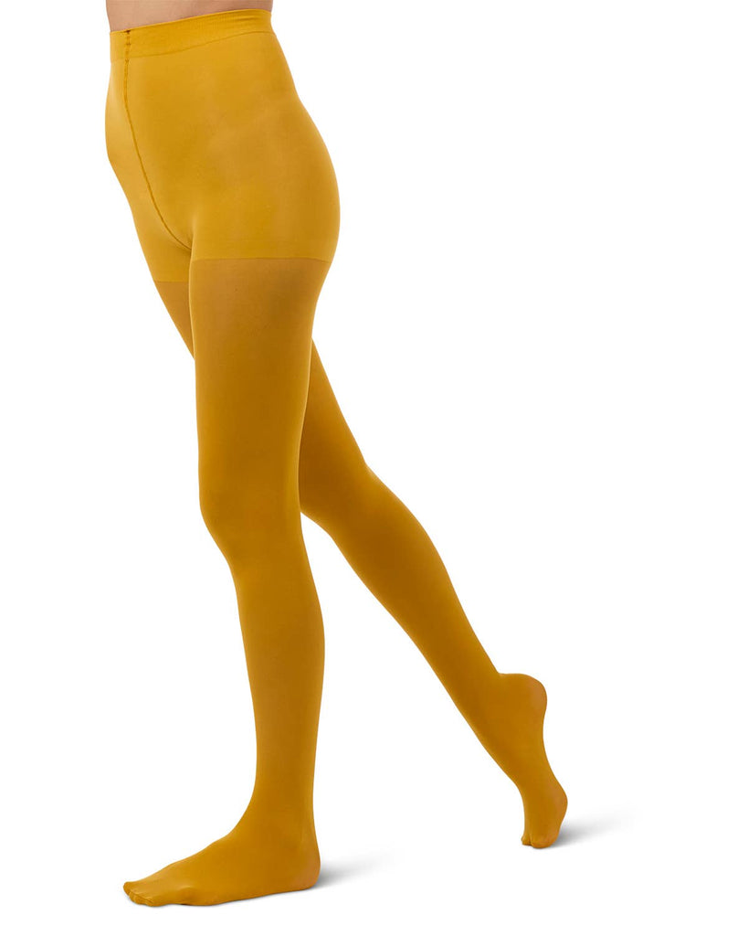 Opaque Control Top Tights: Mustard / M-L