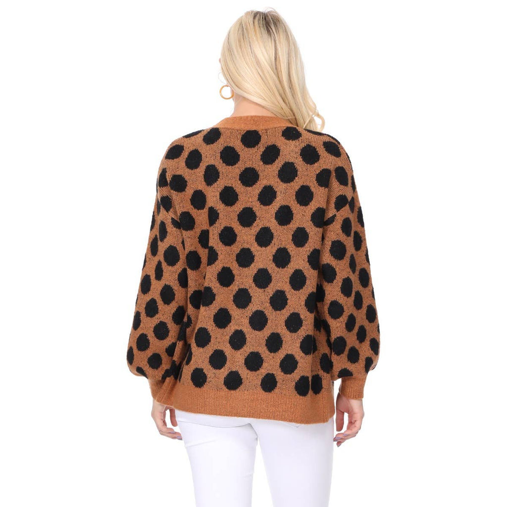 Polka Dot Open Front Cardigan