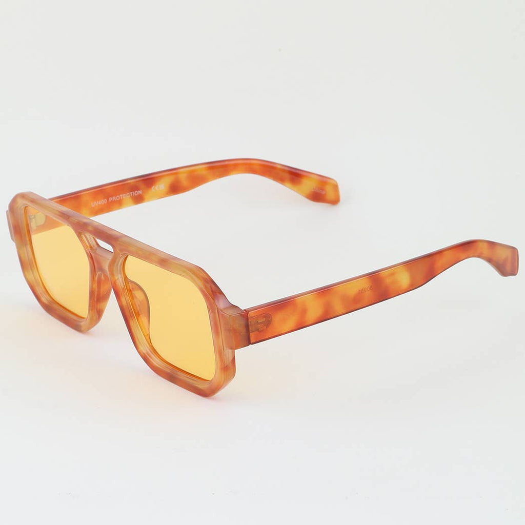 Tortoise Aviator Block Sunglasses