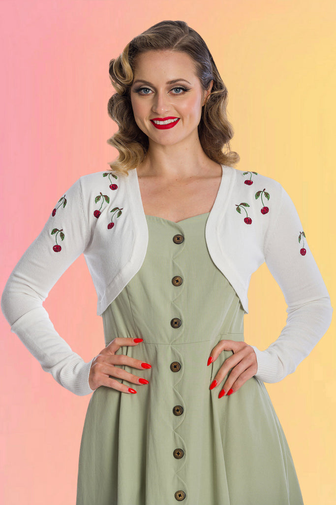 Cherry Embroidered Bolero