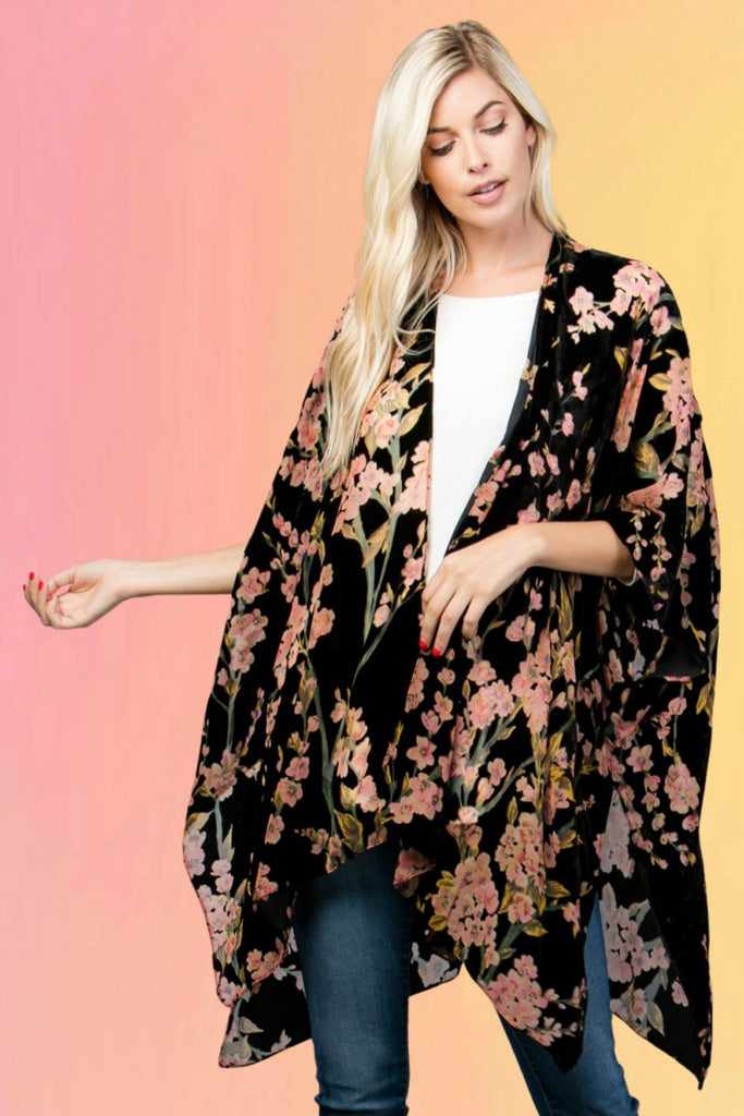Cherry Blossom Velvet Kimono