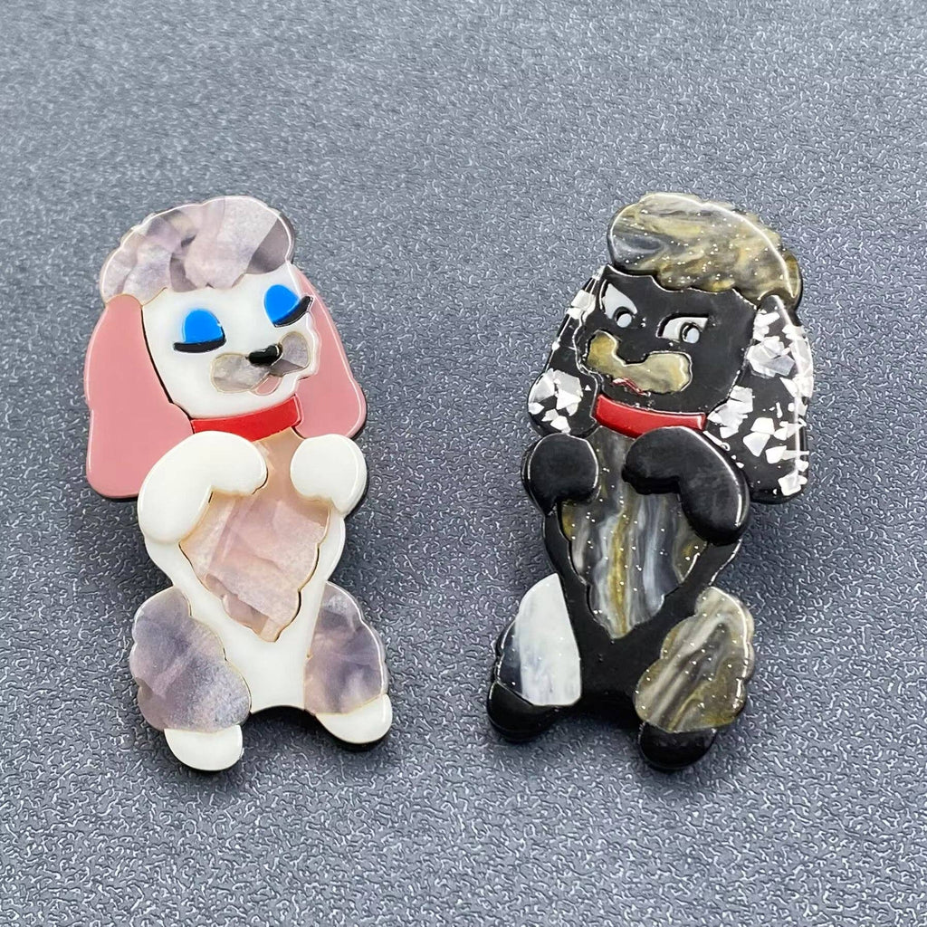 Spaniel Acrylic Brooch: Pink