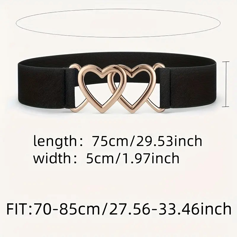 Double Heart Elastic Belt: Blue