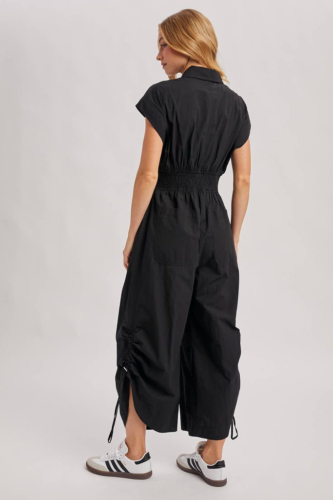 Cotton Utility Shirting Jumpsuit