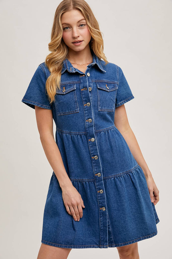 Tiers of Joy Denim Dress