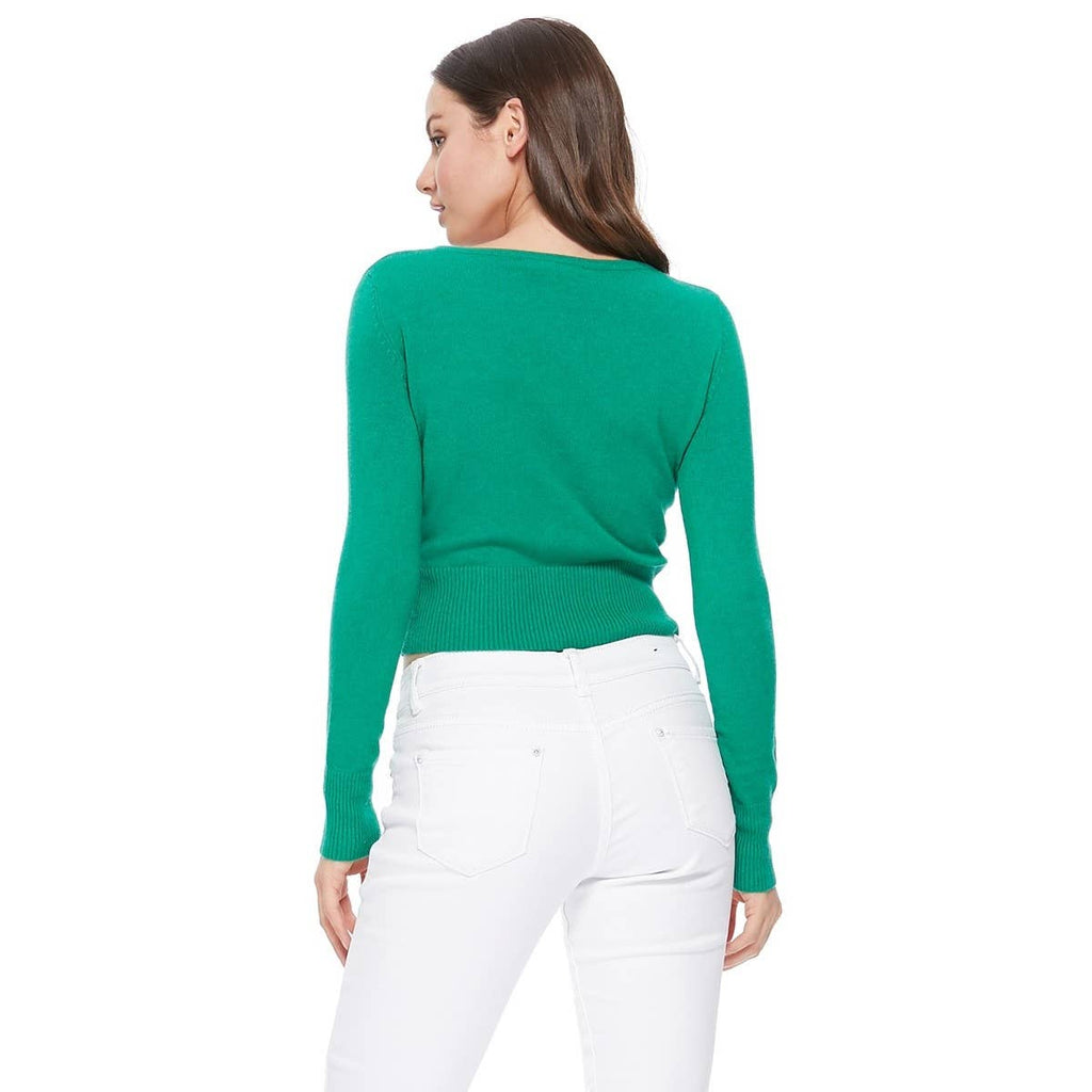 Long Sleeve Crewneck Cardi: Peacock