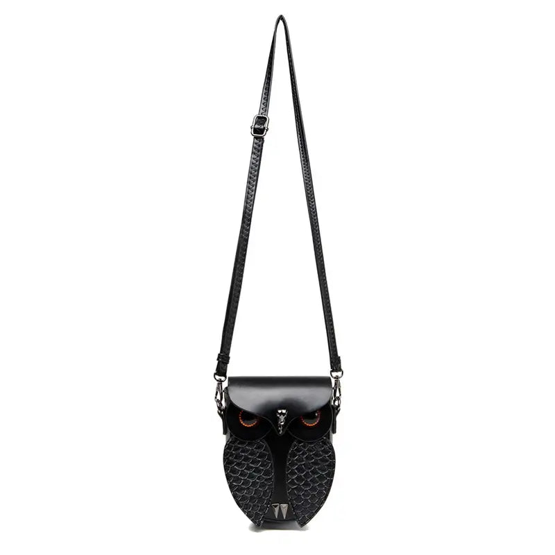 Black Owl Crossbody Bag