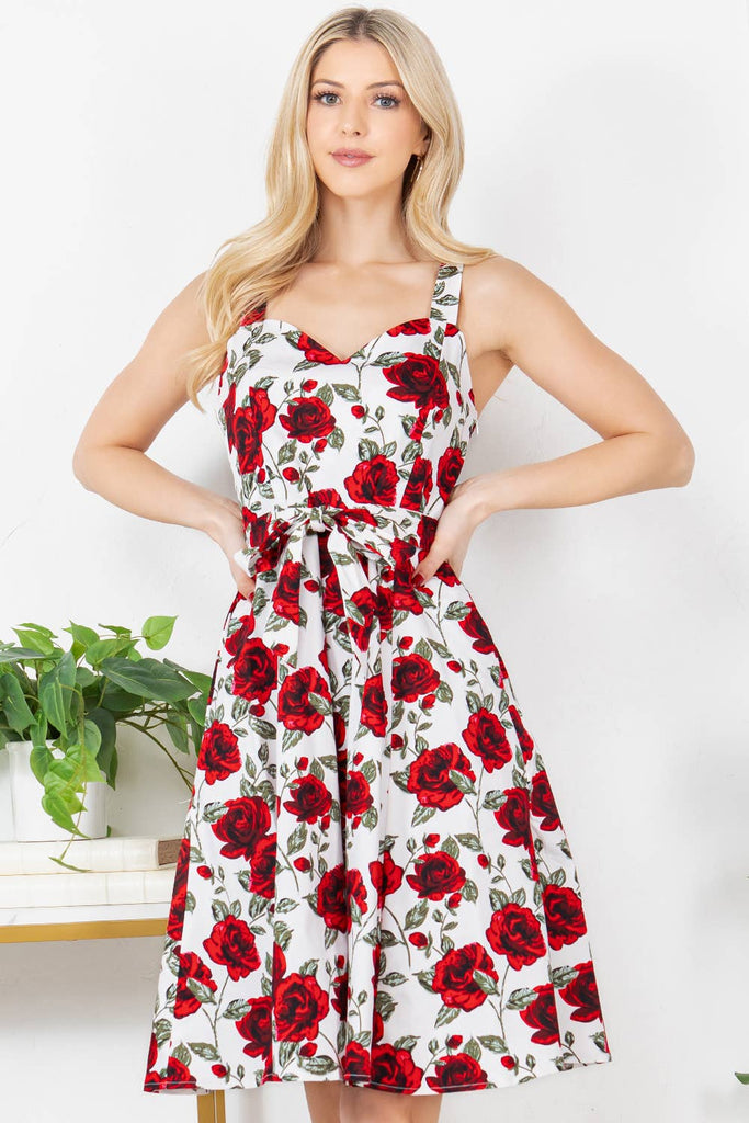 Wild Roses Cotton Dress- Only M