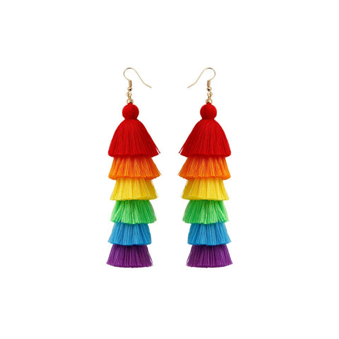Seed Bead Drop Ball Earrings: