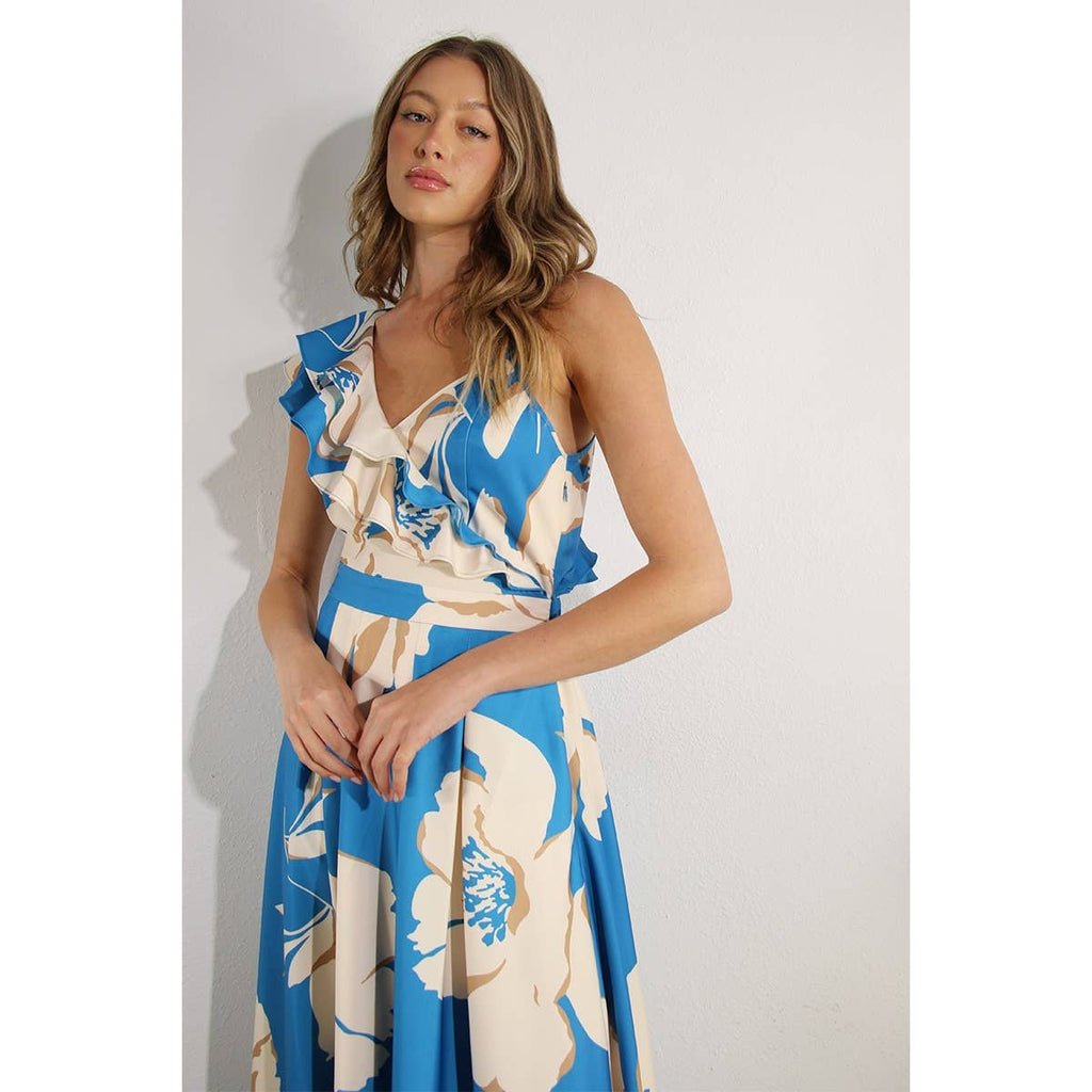 Jardin De Fleur Maxi Dress: Blue