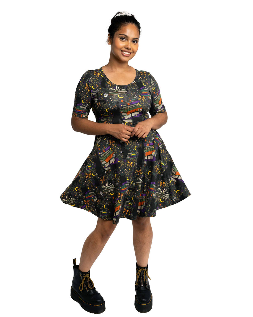 Books and Cats Fit and Flare Dress