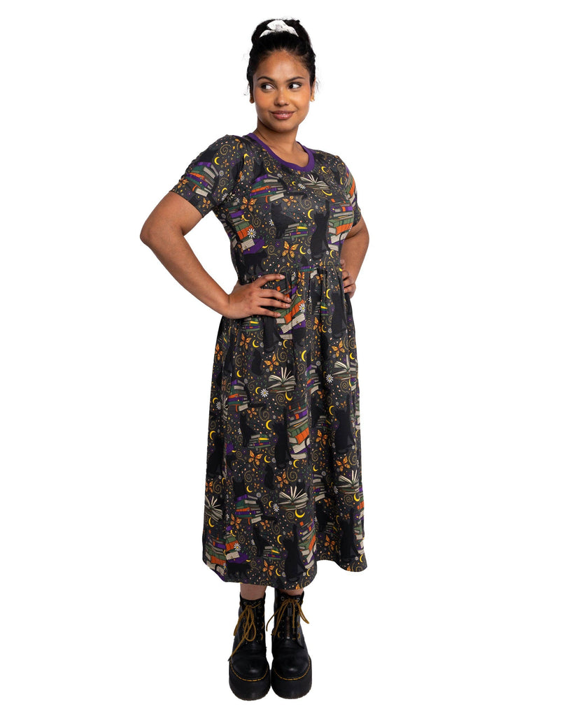 Books and Cats Midi Dress