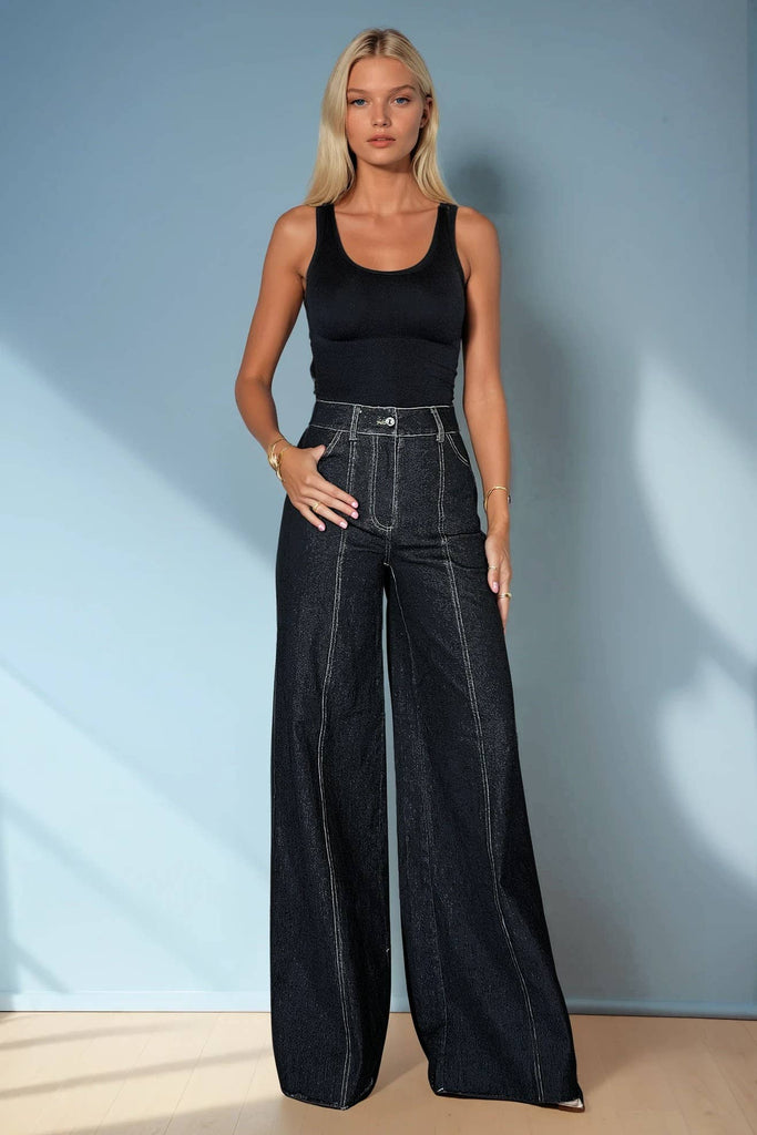 Wide Leg Black Jeans