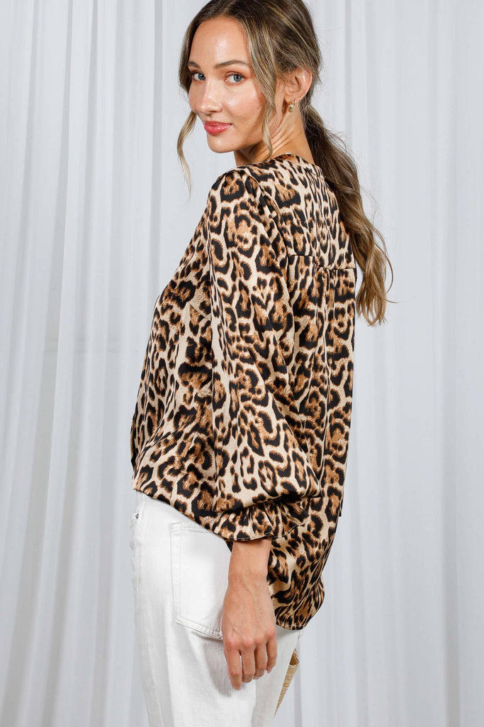 Silky Leopard Print Blouse