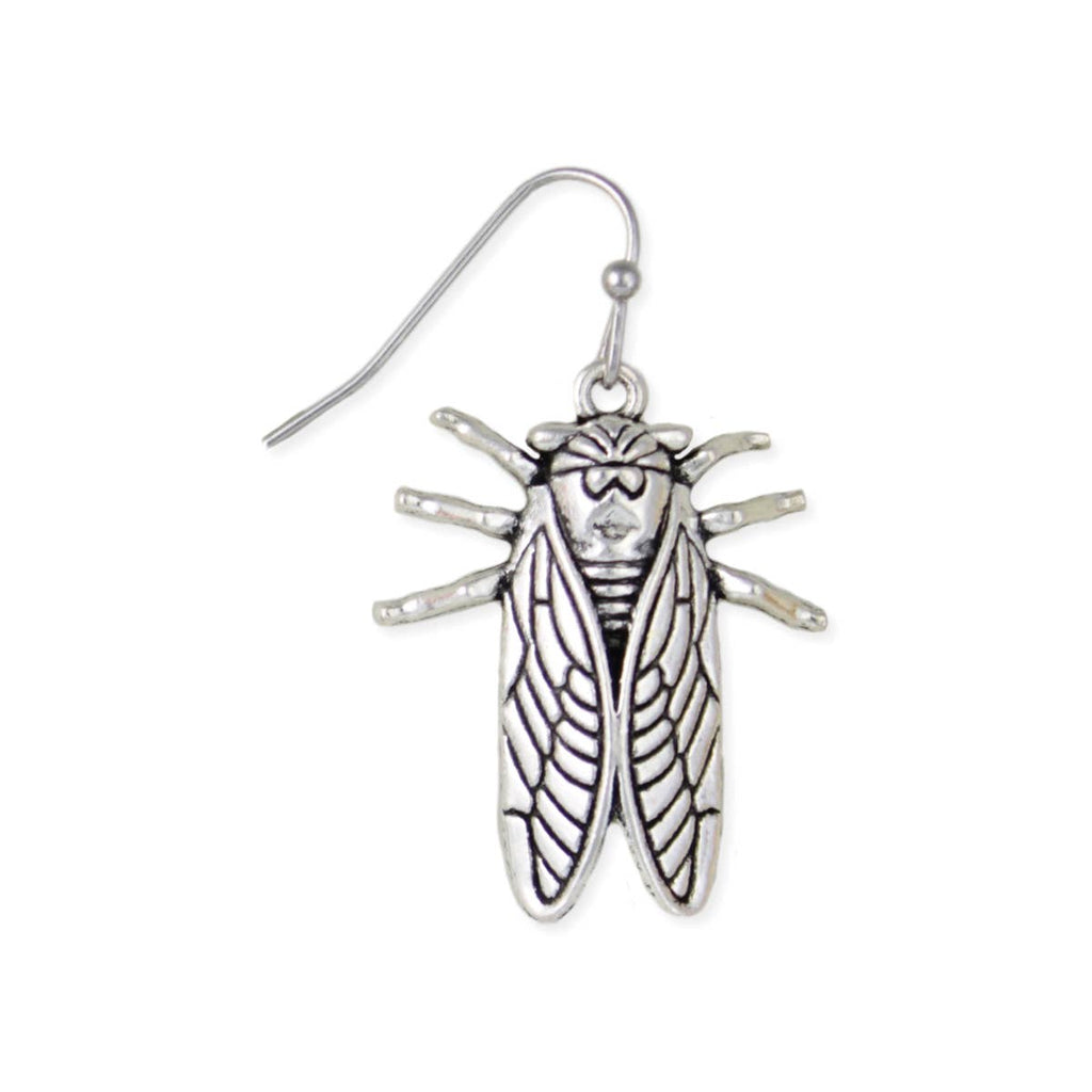 Silver Cicada  Earrings
