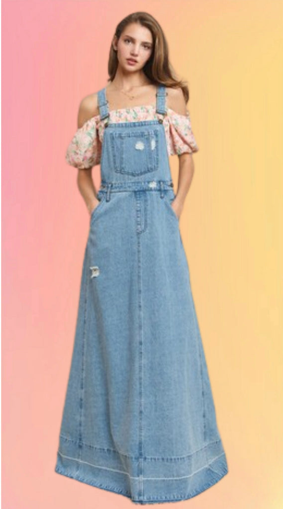 Janet Jeans Overall Dress- Only S