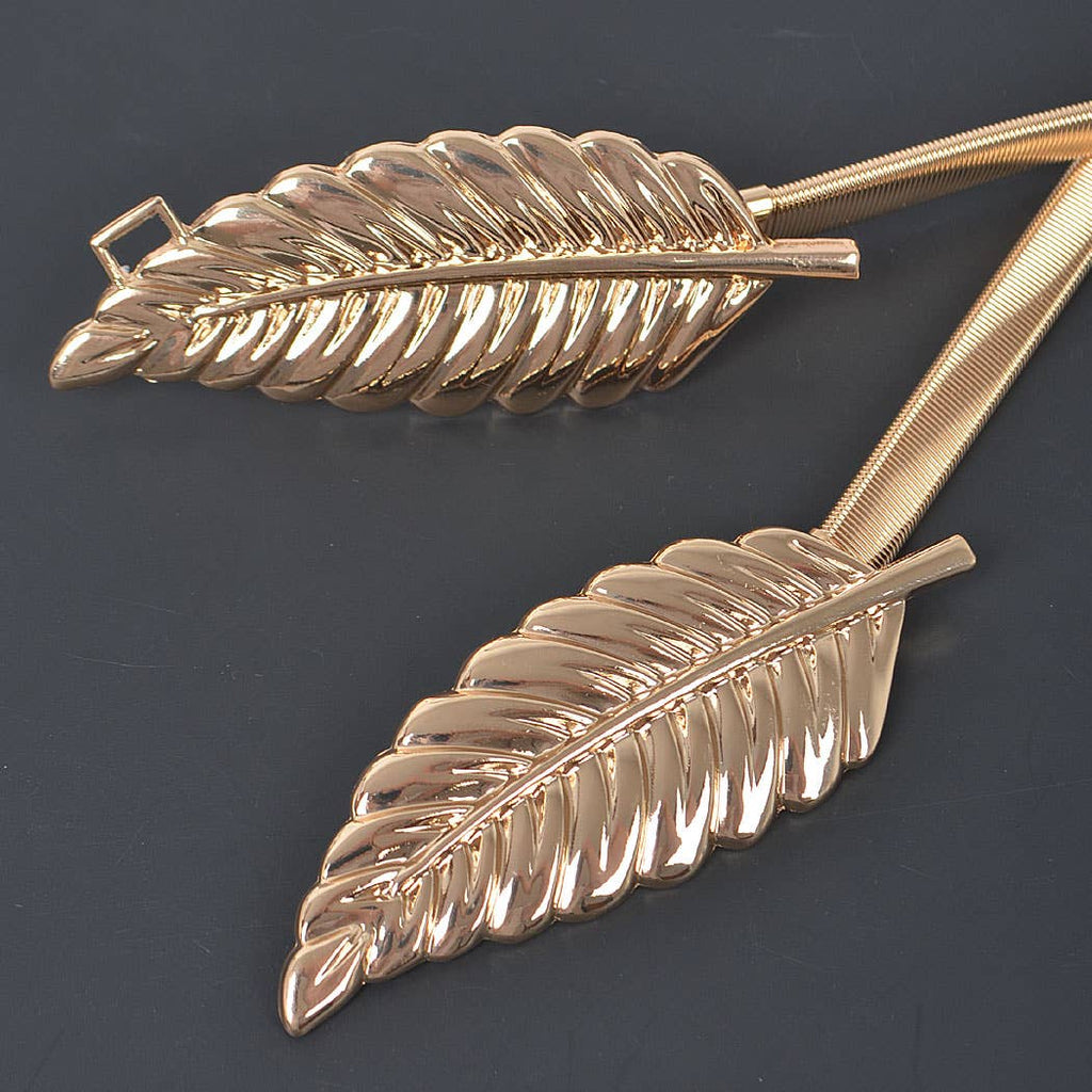 Double Leaf Closure Metal Belt: Silver