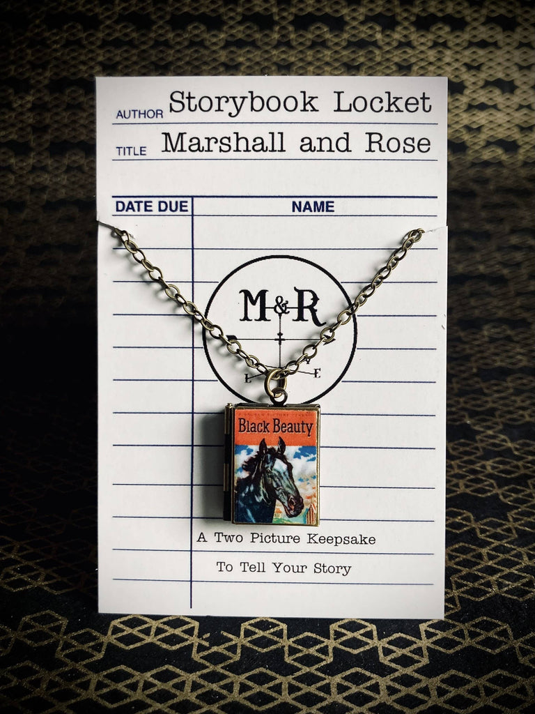 Book Locket Necklace - Black Beauty: Bronze