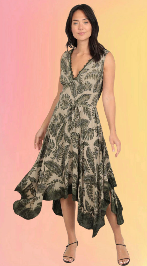 Dip Dyed Scarf Hem Dress