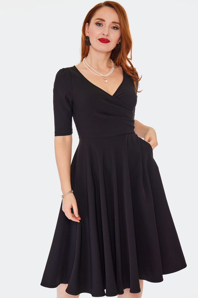 Black Half Sleeve Beauty Dress