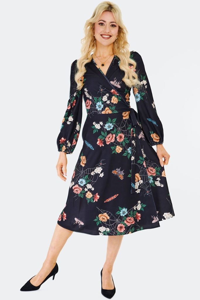 Night Garden Wrap Dress