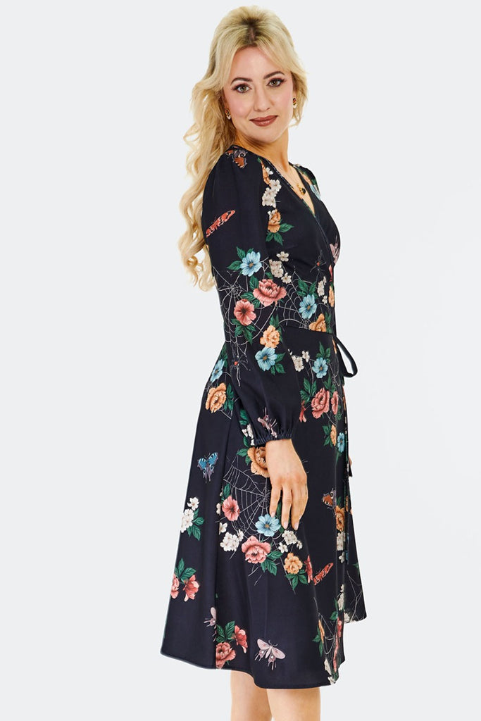 Night Garden Wrap Dress