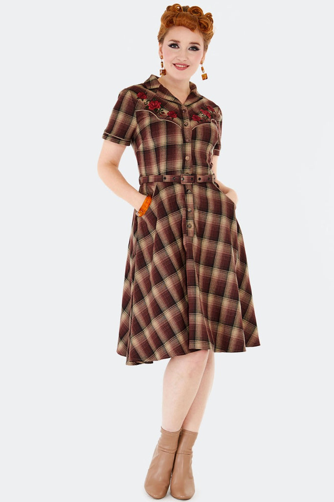 Plaid Western Swing Dress