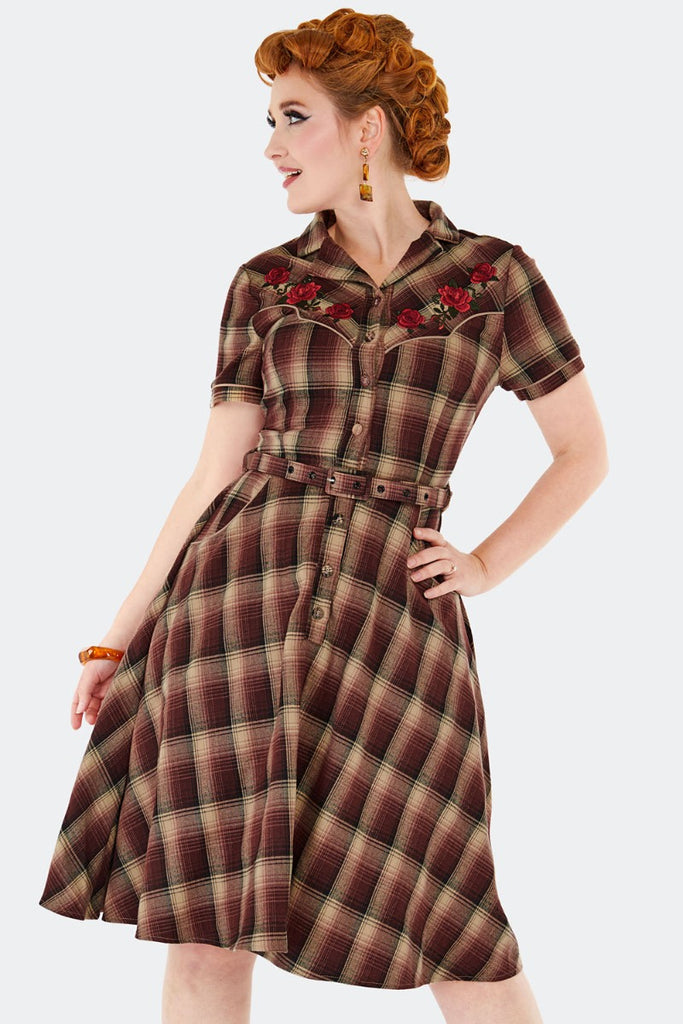Plaid Western Swing Dress