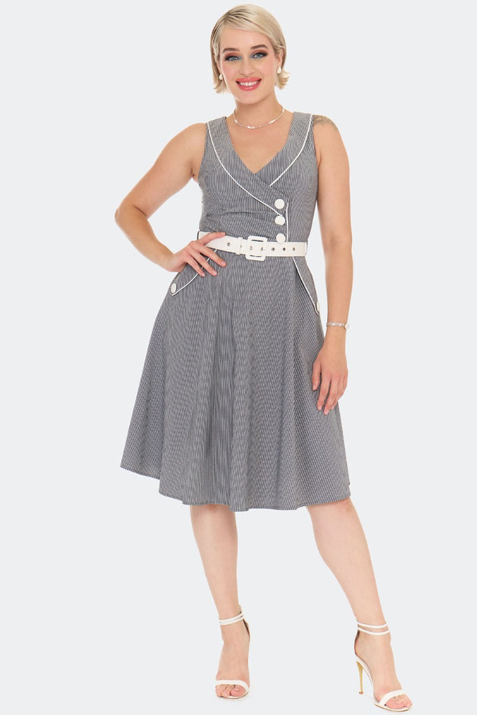 Polished Pinstripes Dress