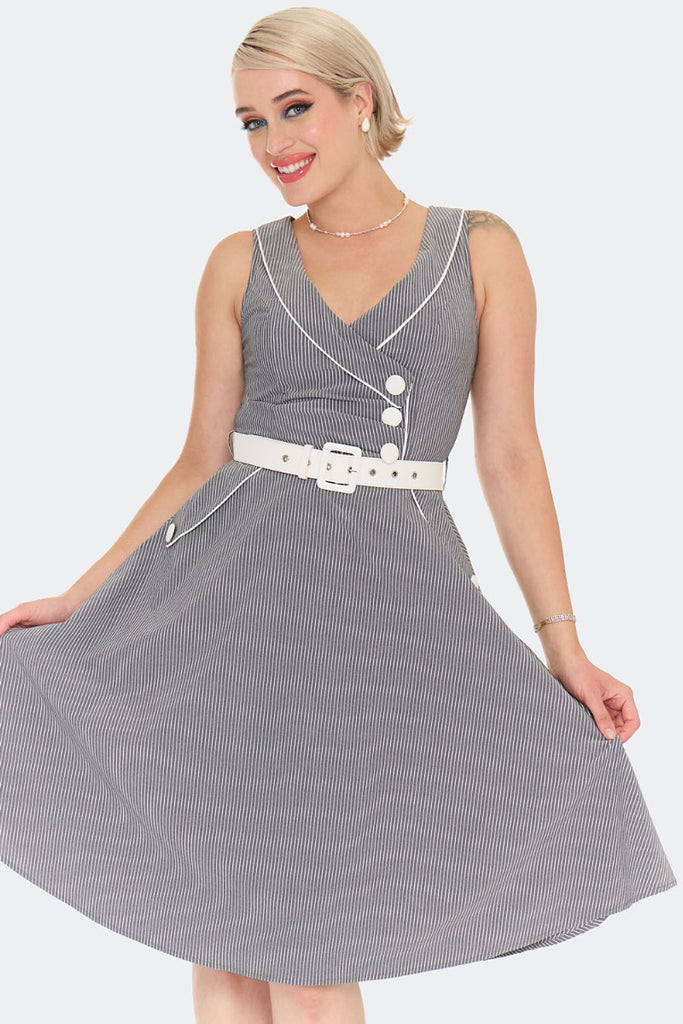 Polished Pinstripes Dress