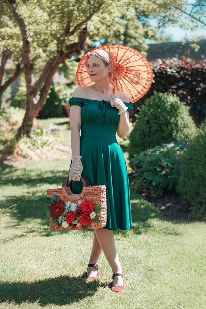 Forest Green Gathering Dress