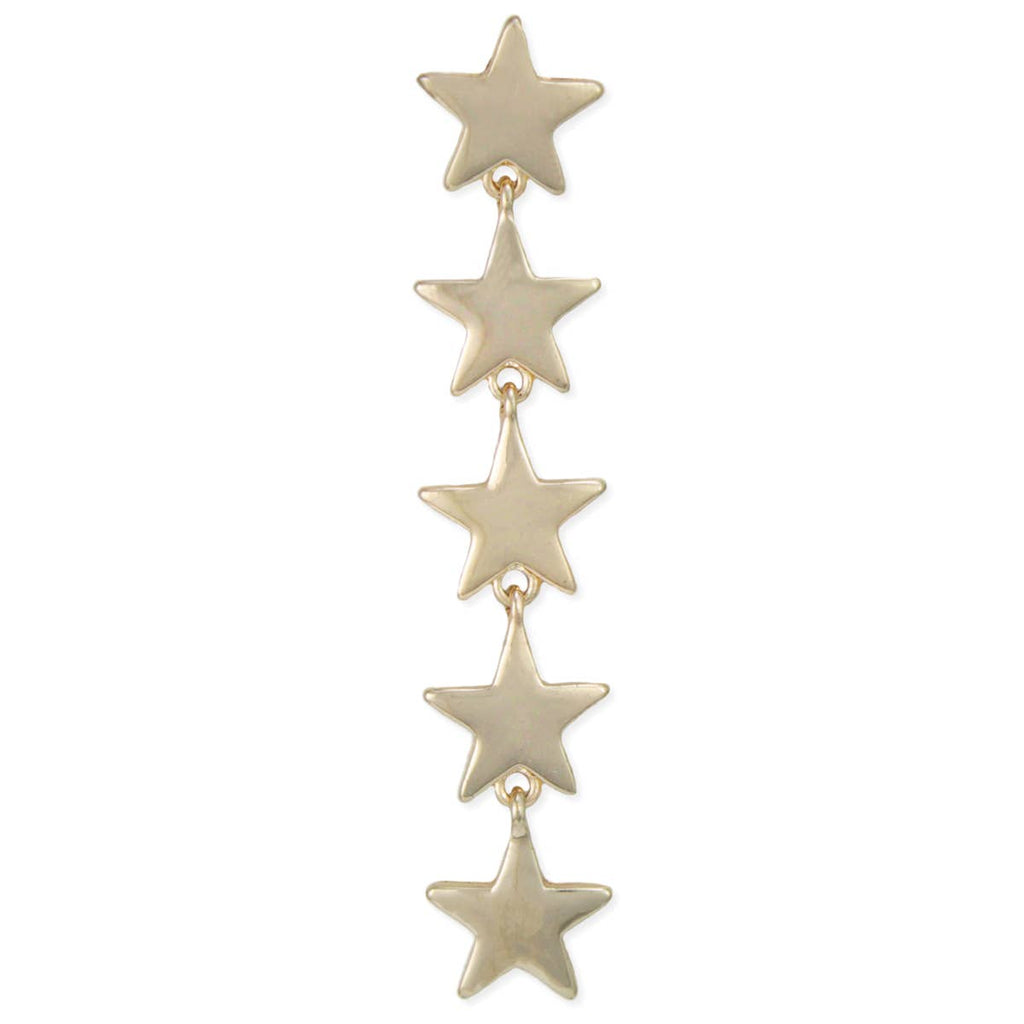 Gold Stars Linear Post Earrings